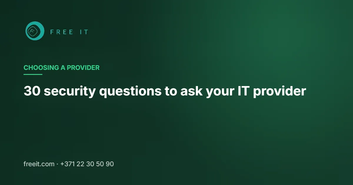 30 security questions to ask your IT provider